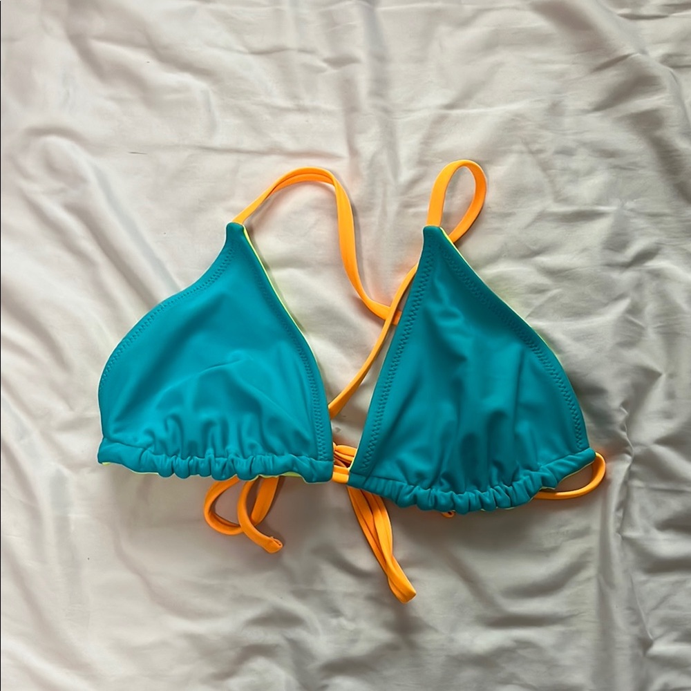 Wild Fable Teal and Orange Bikini Top
